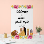 Floral Dholki night Acrylzeichen Acrylschild (Hochzeit)