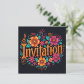 Floral dia de los muertos einladung (Stehend Vorderseite)