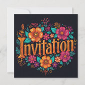 Floral dia de los muertos einladung (Vorderseite)