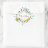 Floral Diamond Matron of Honor Sticker (Tasche)