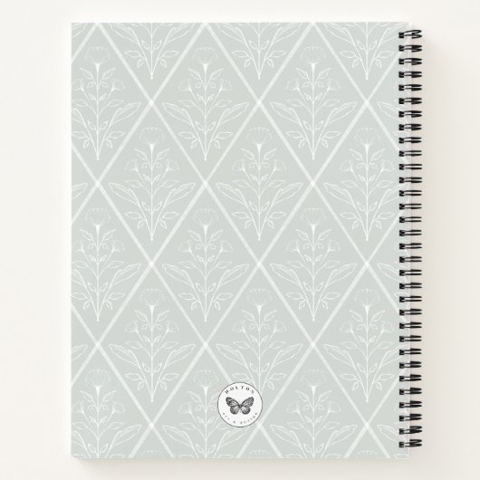 Floral Diamond-Notebook Notizblock (Rückseite)