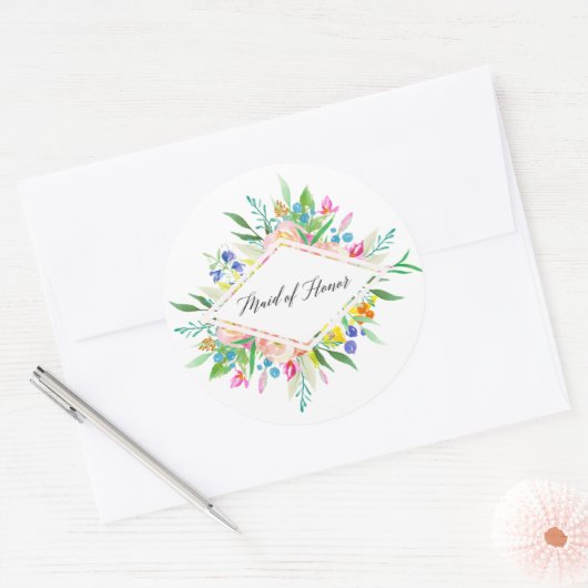 Floral Diamond Trauzeugin Aufkleber (Umschlag)