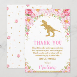 Floral Dinosaur Geburtstag Vielen Dank Card Girl T Einladung