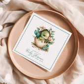 Floral Dinosaurier Ei Wasserfarbe Babydusche Serviette