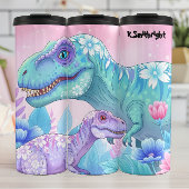 Floral Dinosaurs Pastel Blossom Beauty Thermosbecher