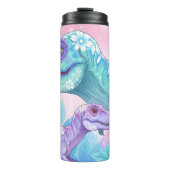 Floral Dinosaurs Pastel Blossom Beauty Thermosbecher (Vorderseite)