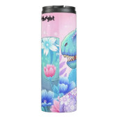 Floral Dinosaurs Pastel Blossom Beauty Thermosbecher (Rückseite)