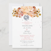 Floral Disco Ball Elegante Rosa Hochzeit Probe Einladung (Vorderseite)