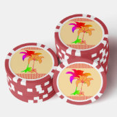Floral Display Beige Pokerchips (Stapel)