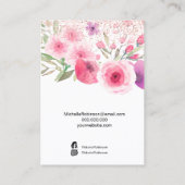 Floral display in pastel colors visitenkarte (Rückseite)
