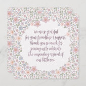 Floral Ditsy Baby Dusche Danke Karten (Vorne/Hinten)