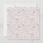 Floral Ditsy Baby Dusche Danke Karten (Rückseite)