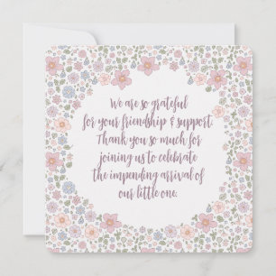 Floral Ditsy Baby Dusche Danke Karten