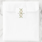 Floral DNA Helix Watercolor Art Quadratischer Aufkleber (Tasche)