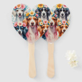 Floral Dog Fan Geschenk Set Fächer (Vorne und Hinten)