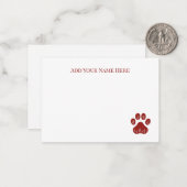 Floral Dog Paw Print Flat Mitteilungskarten (Vorderseite/Rückseite Beispiel)