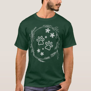 Floral Dog Paw T-Shirt