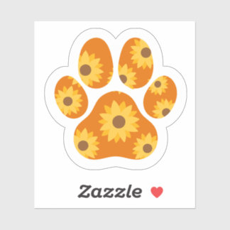 Floral Dog Paws Sticker - Niedliches Tier und Blum