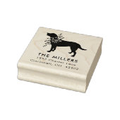 Floral Dog Personalisiert Square Anschrift Briefma Gummistempel (Stempel)