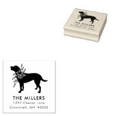 Floral Dog Personalisiert Square Anschrift Briefma Gummistempel (Stempel)