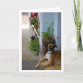 Floral Dog Portrait Karte (Vorderseite)