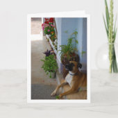 Floral Dog Portrait Karte (Vorderseite)