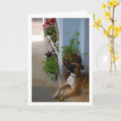Floral Dog Portrait Karte (Gelbe Blume)