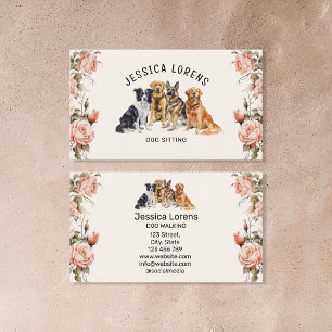 Floral Dog Sitter, Pet Groomer, Tierarzt Visitenkarte