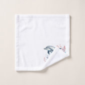 Floral Dolphin Badhandtuch Set (Waschlappen)