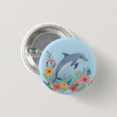 Floral Dolphin Button (Vorne & Hinten)