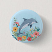Floral Dolphin Button (Vorderseite)