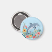 Floral Dolphin Magnet (Vorderseite/Rückseite)