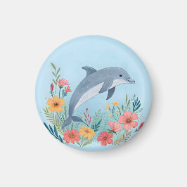 Floral Dolphin Magnet