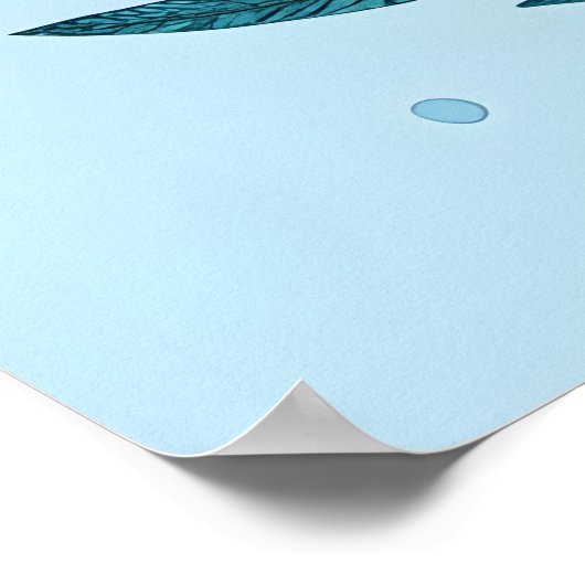 Floral Dolphin Poster (Ecke)