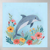Floral Dolphin Poster (Vorne)