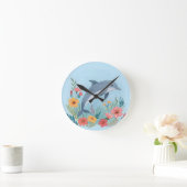 Floral Dolphin Runde Wanduhr (Zuhause)
