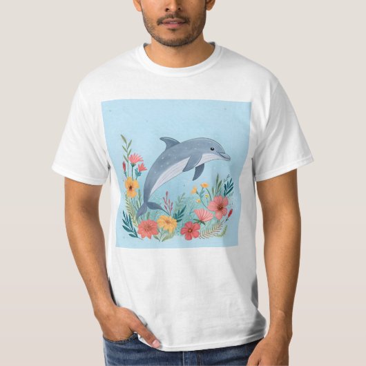 Floral Dolphin T-Shirt (Vorderseite)