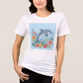 Floral Dolphin Tri-Blend Shirt (Vorderseite)