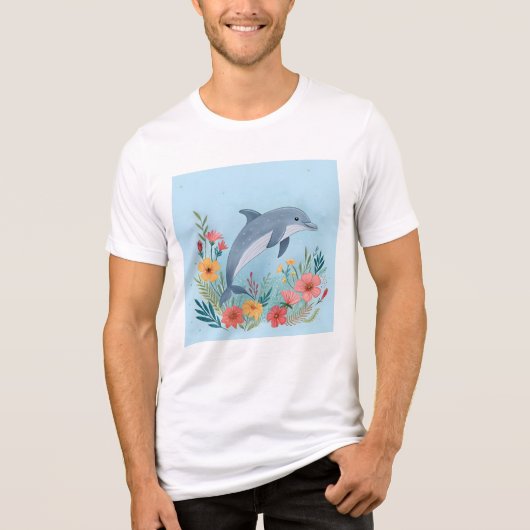 Floral Dolphin Tri-Blend Shirt (Vorderseite)