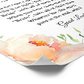 Floral "Don't Say Bride" Bridal Shower Game sign Poster (Ecke)