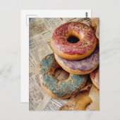 Floral Donut Postkarte (Vorne/Hinten)