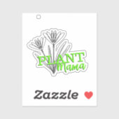 Floral Doodle Hand Drawn Pflanze Mama Neon Aufkleber (Blatt)