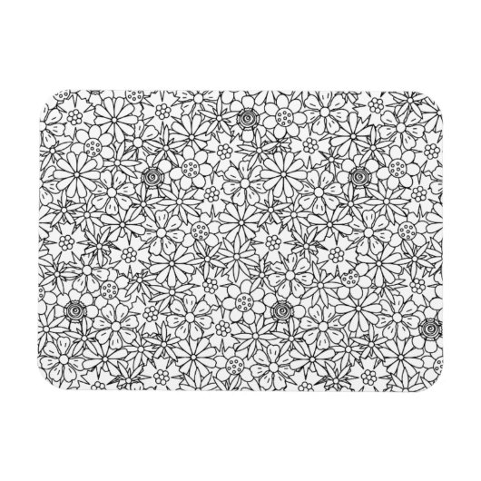 Floral Doodle Magnet (Horizontal)