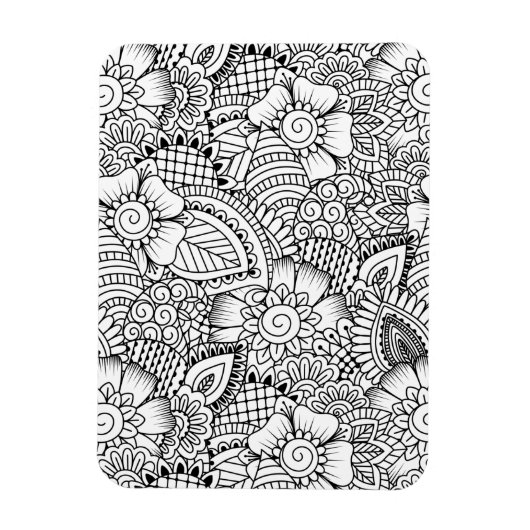 Floral Doodle Muster Magnet (Vertikal)