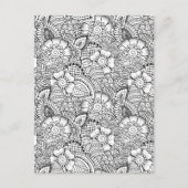 Floral Doodle Muster Postkarte (Vorderseite)