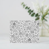 Floral Doodle Postkarte (Stehend Vorderseite)