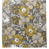 Floral Doodles Mustard Beige Taupe Grey Black   Duschvorhang (Vorderseite)