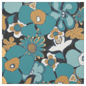 Floral Doodles Senf aquamarin blaues Wasser Stoff (Muster)