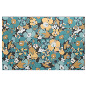Floral Doodles Senf aquamarin blaues Wasser Stoff (Fat Quarter (45,7 x 55,9 cm))