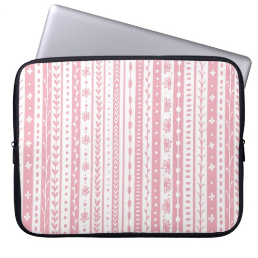 Floral doodstreifen laptopschutzhülle (Vorderseite)